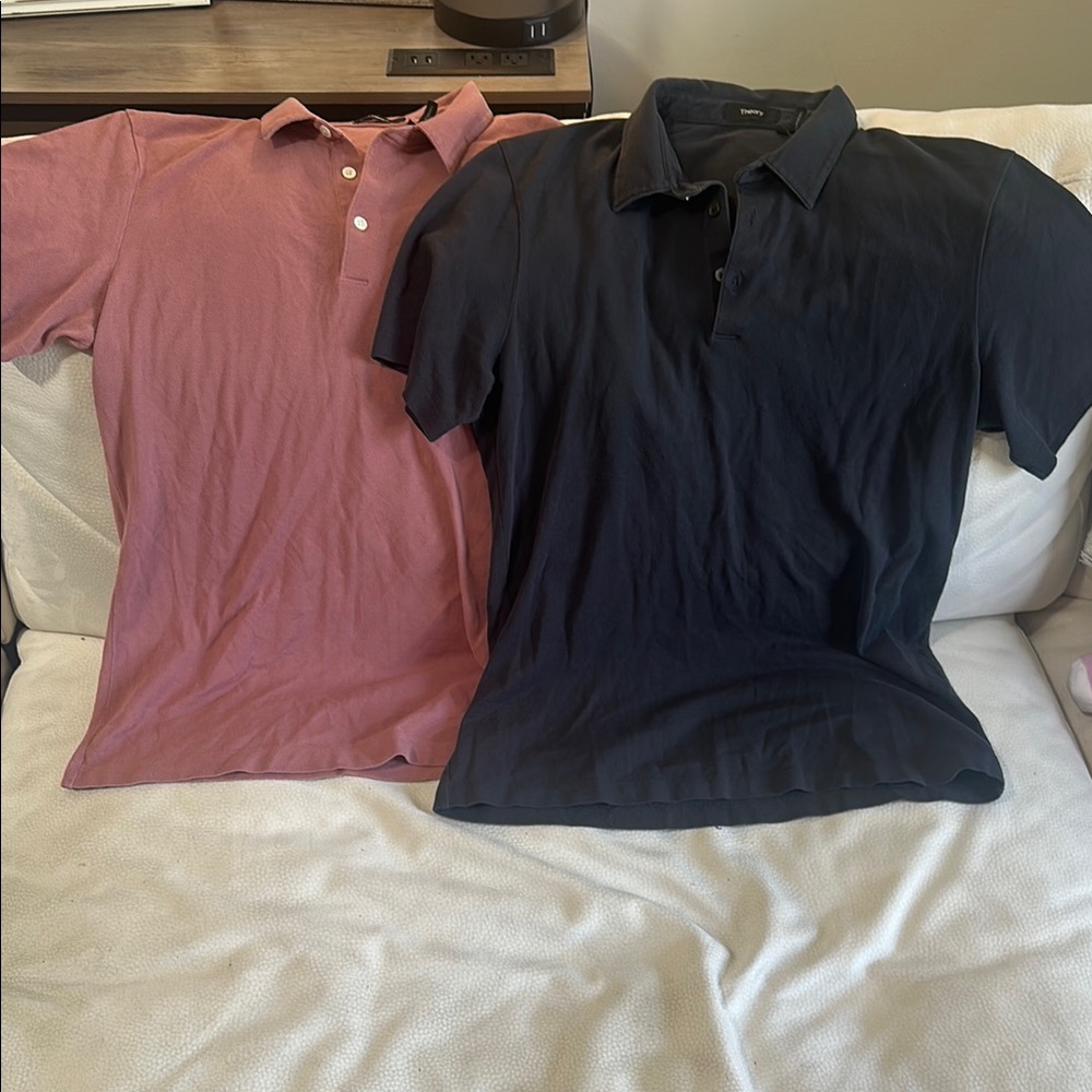 2 Theory grey and dusty pink Polo Shirts